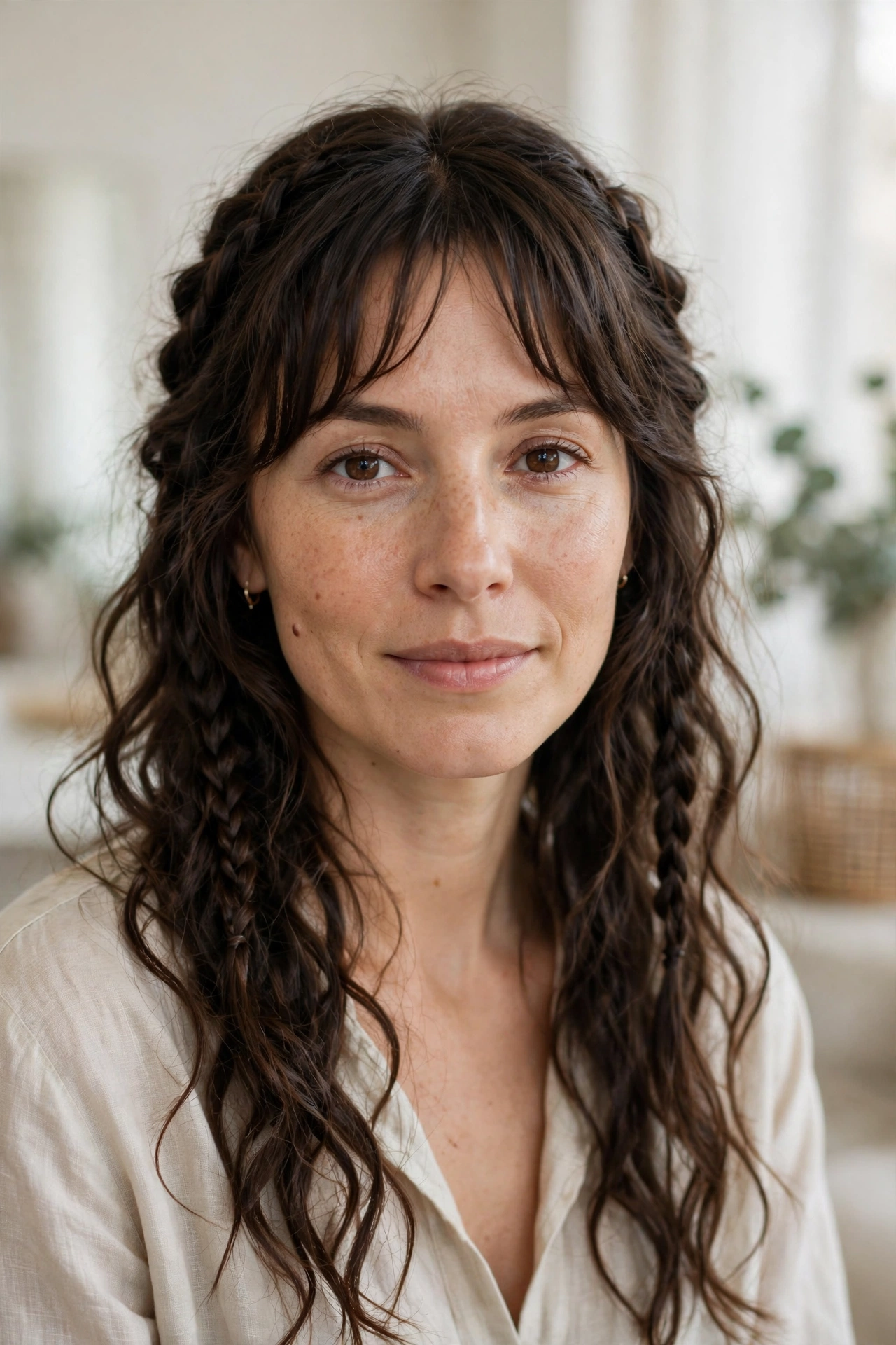 Boho Braids with Bangs