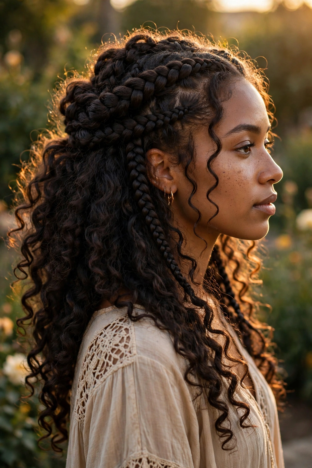 Boho Braids with Curls