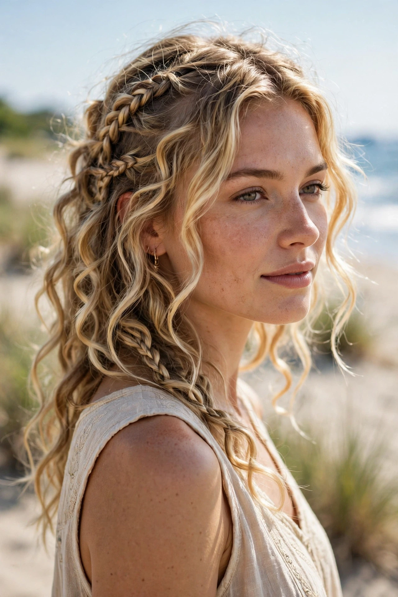 Beachy waves boho braids hairstyles for summer
