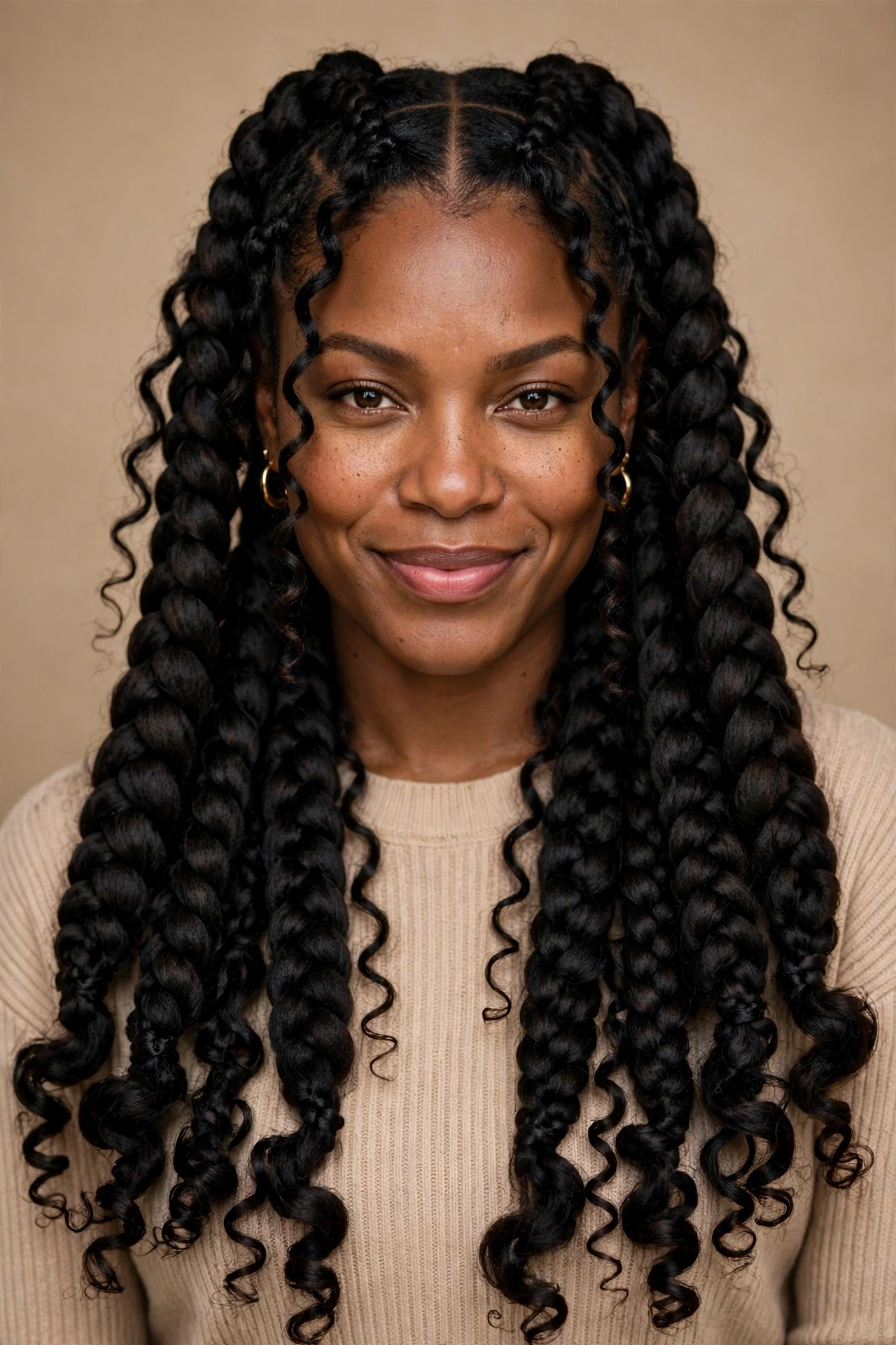 Jumbo knotless boho braids