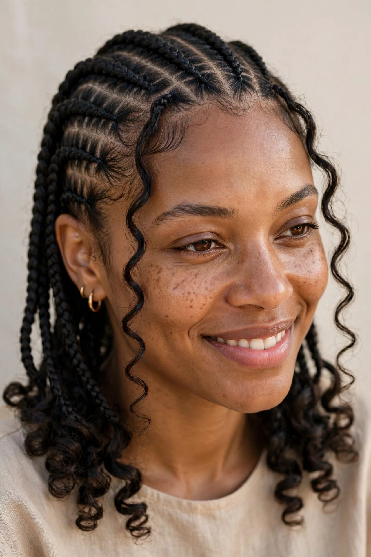 Knotless boho braids for a sensitive scalp