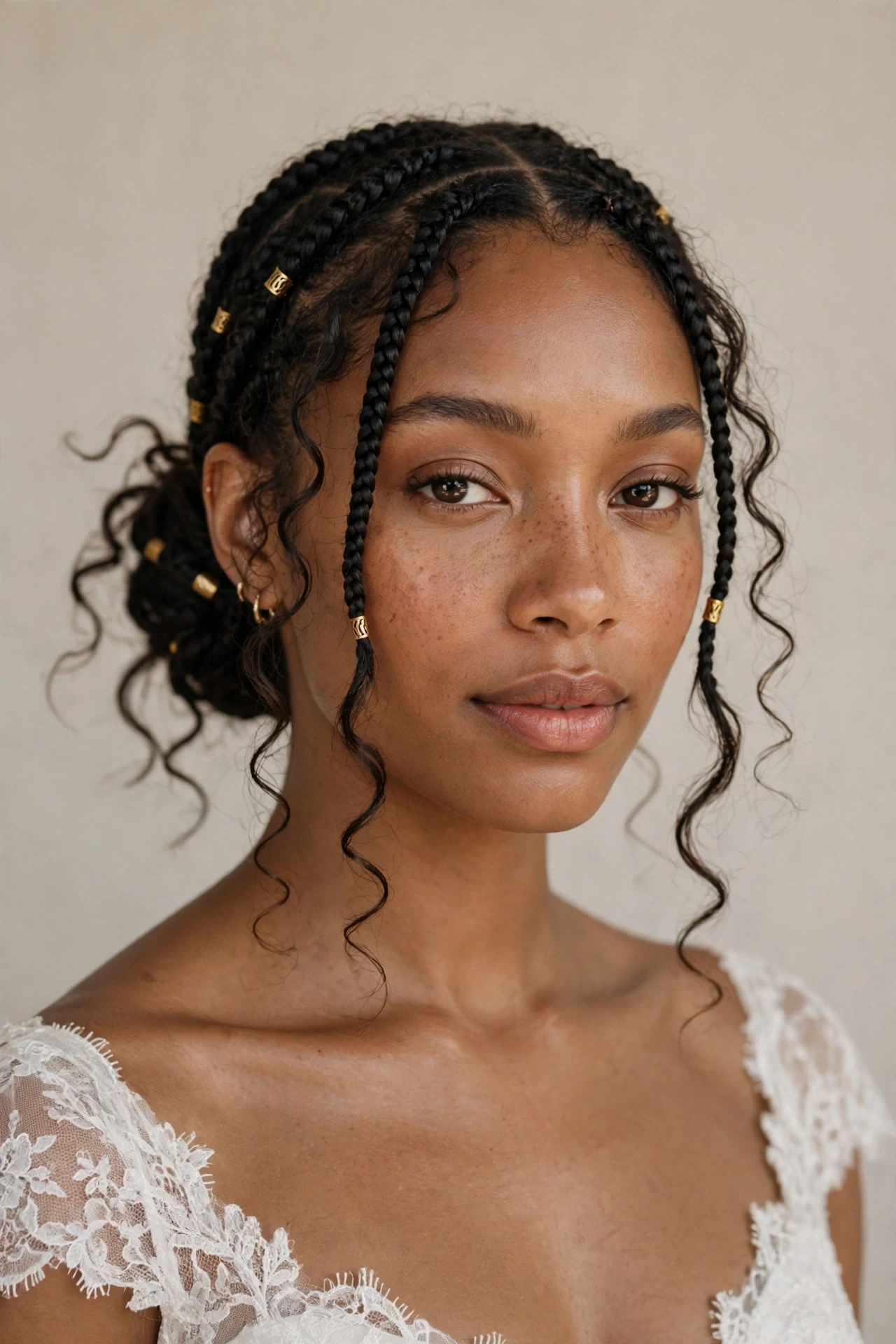 Wedding knotless boho braids