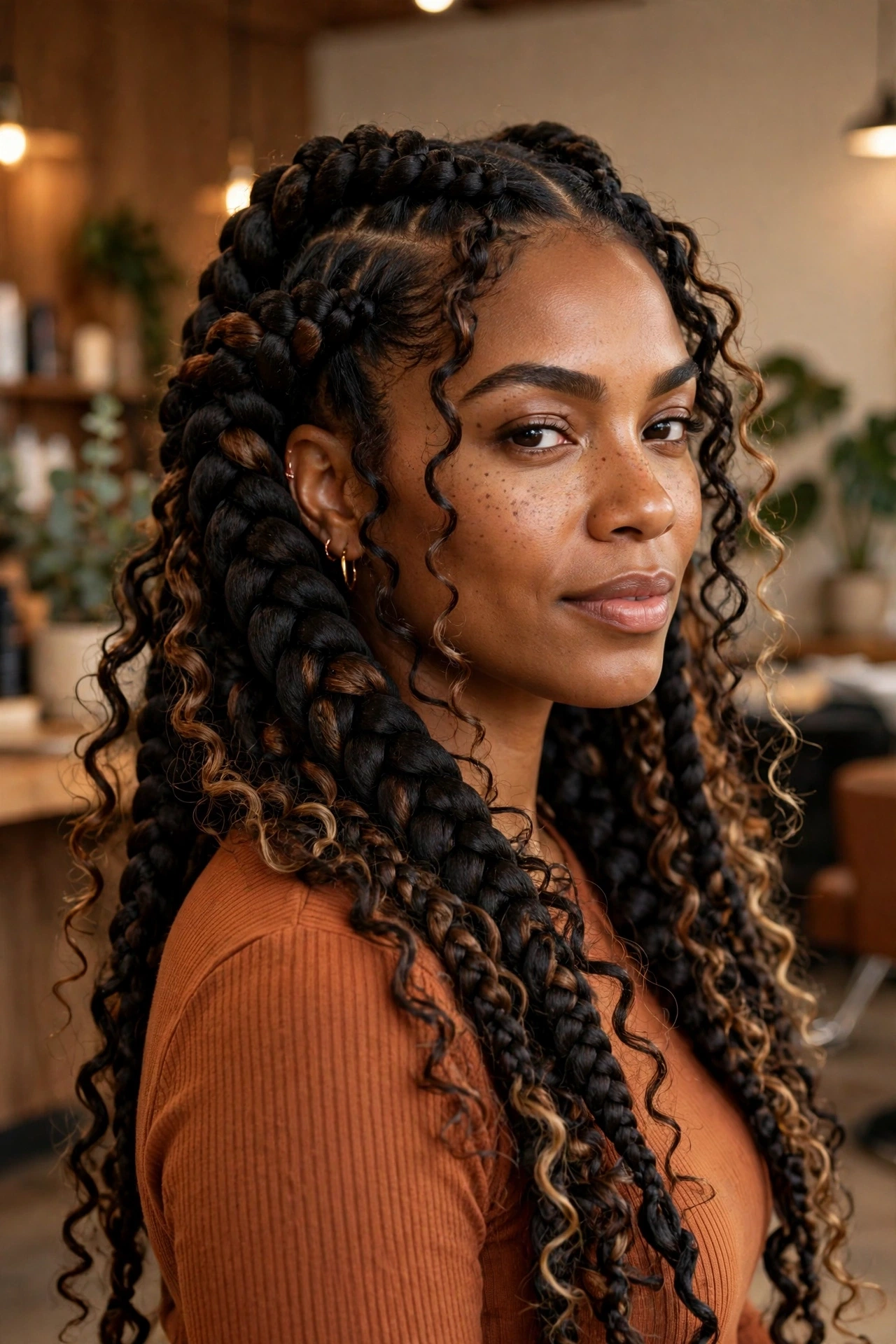 Jumbo knotless boho braids