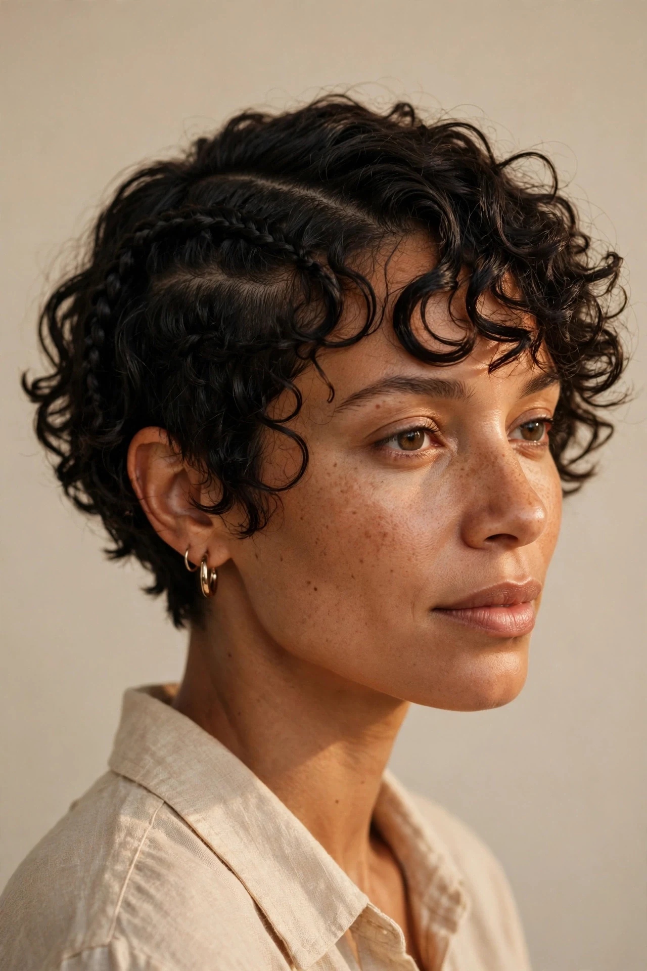 Side part short boho knotless bob