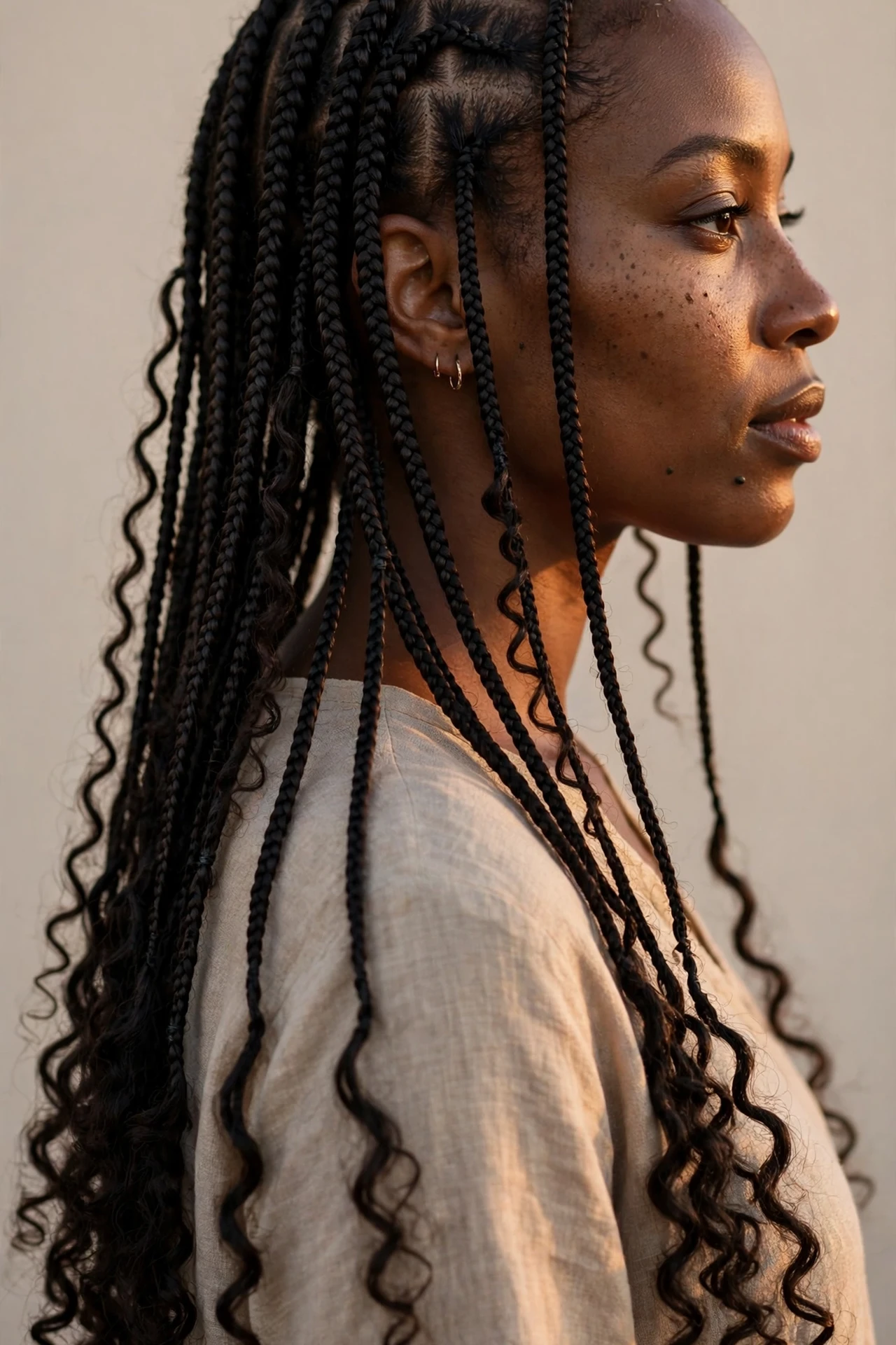 Long Small Boho Knotless Braids