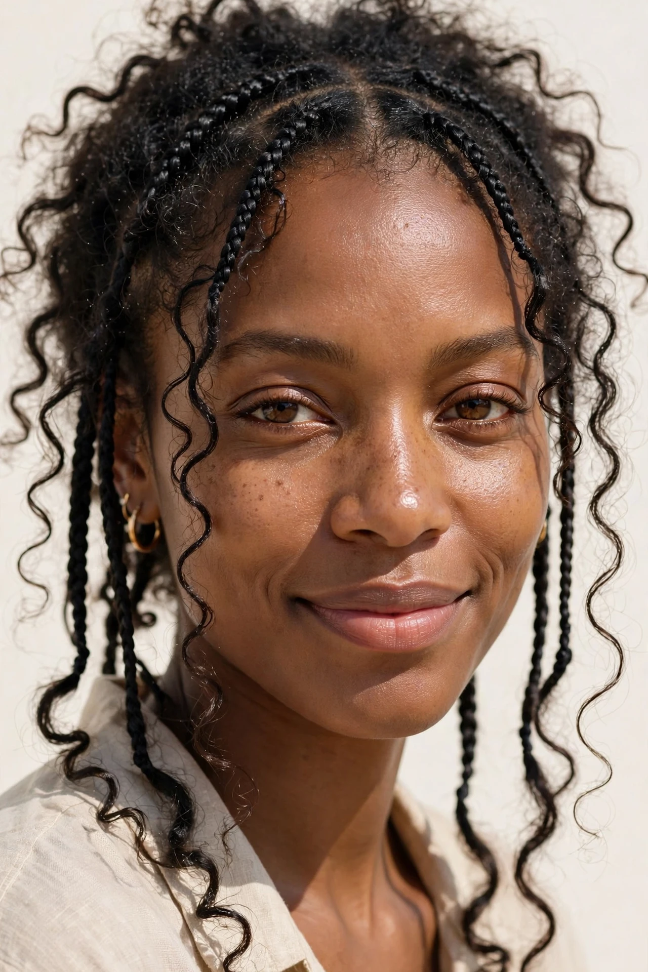Small Boho Knotless Braids for Thin Hair