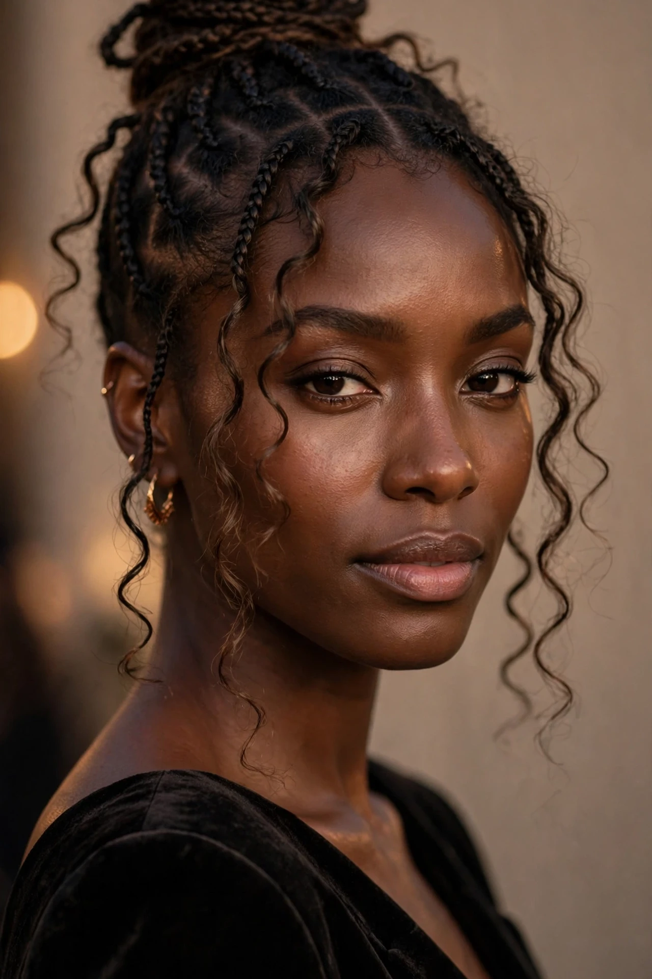 Small Boho Knotless Braids Updo