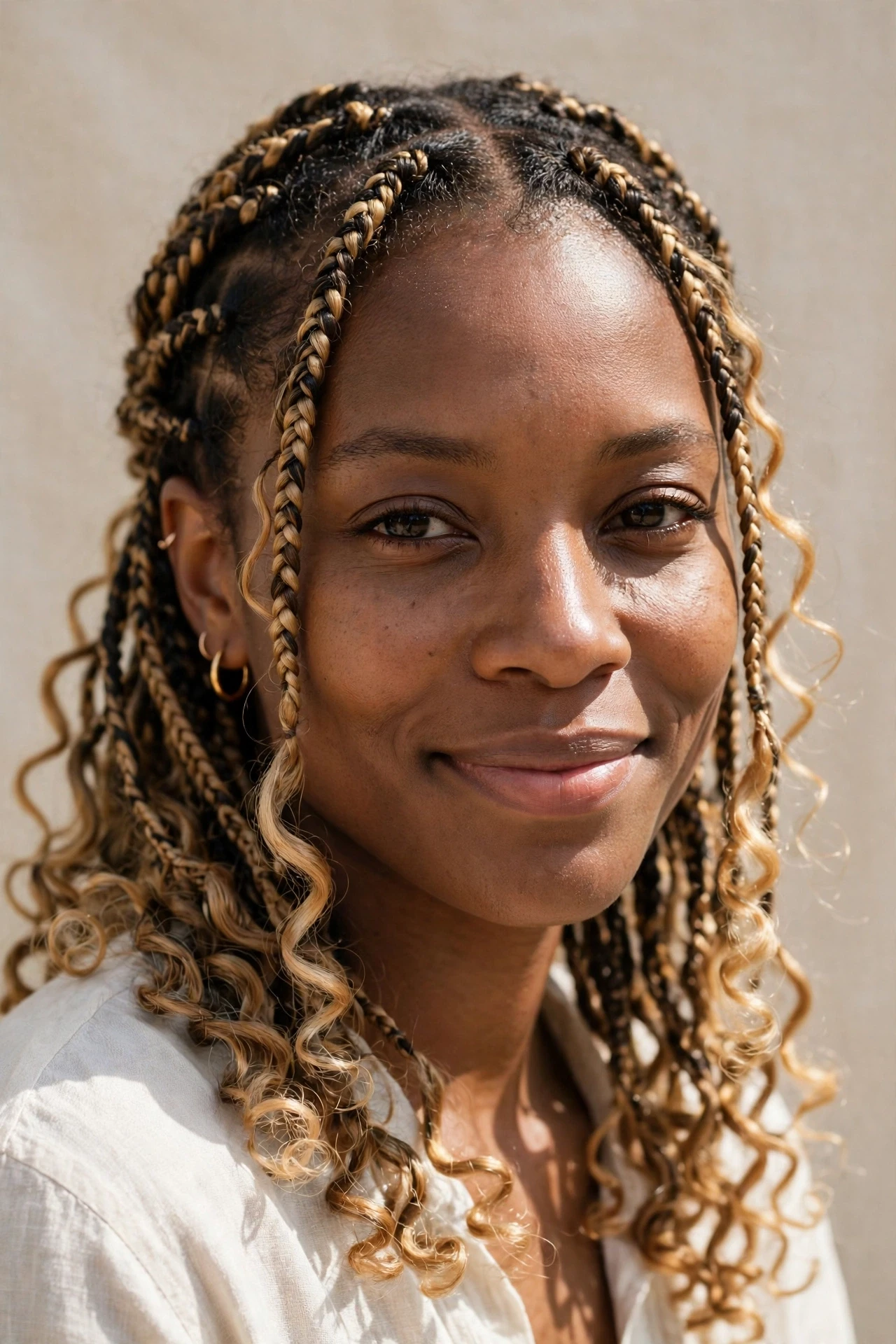 Small Boho Knotless Braids with Color